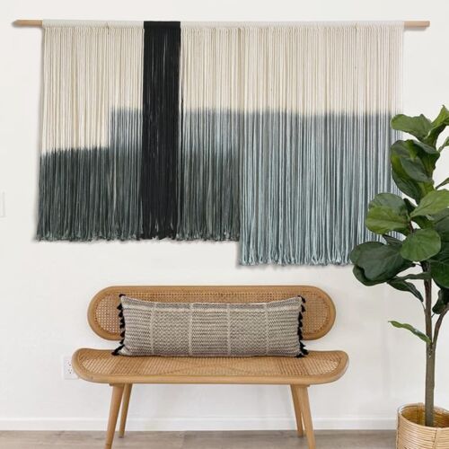 Macrame Wall Hanging Large Dip Dye Tapestry Wall Art Living Room Bedroom