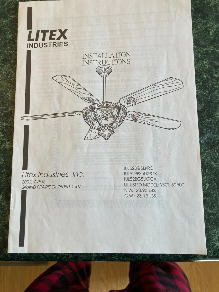 Litex Ceiling Fans Manual Shelly Lighting