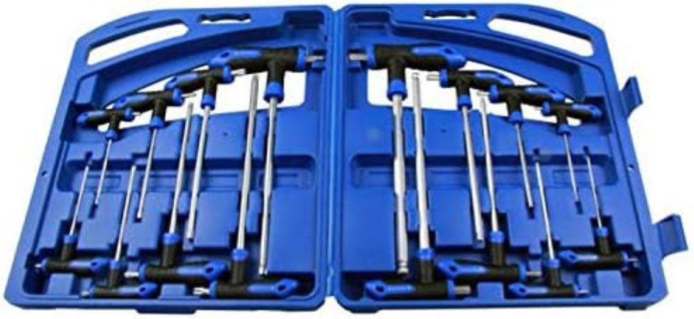US Pro B1587 16PC T Handle Ball End hex & Torx Key set