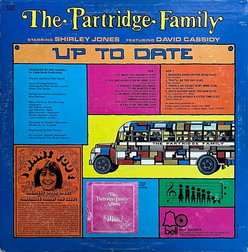 The Partridge Family / David Cassidy, Up To Date / 1971 Vinyl LP / VG+ Cleaned - Picture 3 of 3