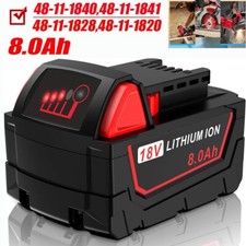 8.0Ah Battery For Milwaukee For M18 18V Extended Lithium 48-11-1880 48-11-1860