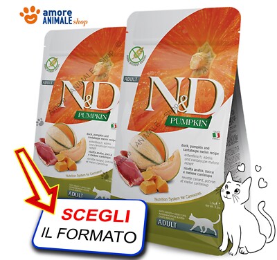 Farmina Cat n & D Pumpkin Adult   Ente Und Melone 300 Gr / 1,5 / 5 KG - Katze