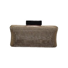 La Regale Vintage Small Rectangle Gold Beaded Evening Bag Clutch Shoulder Bag