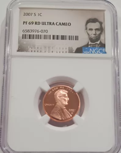 2007 S PROOF NGC PF 69 RD ULTRA CAMEO LINCOLN CENT. Beautiful Coin. 