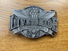 Vintage Live to Ride, Ride to Live Belt Buckle 1994 