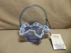 New ListingVintage Fenton Blue Opalescent Woven Lace Pattern Basket T