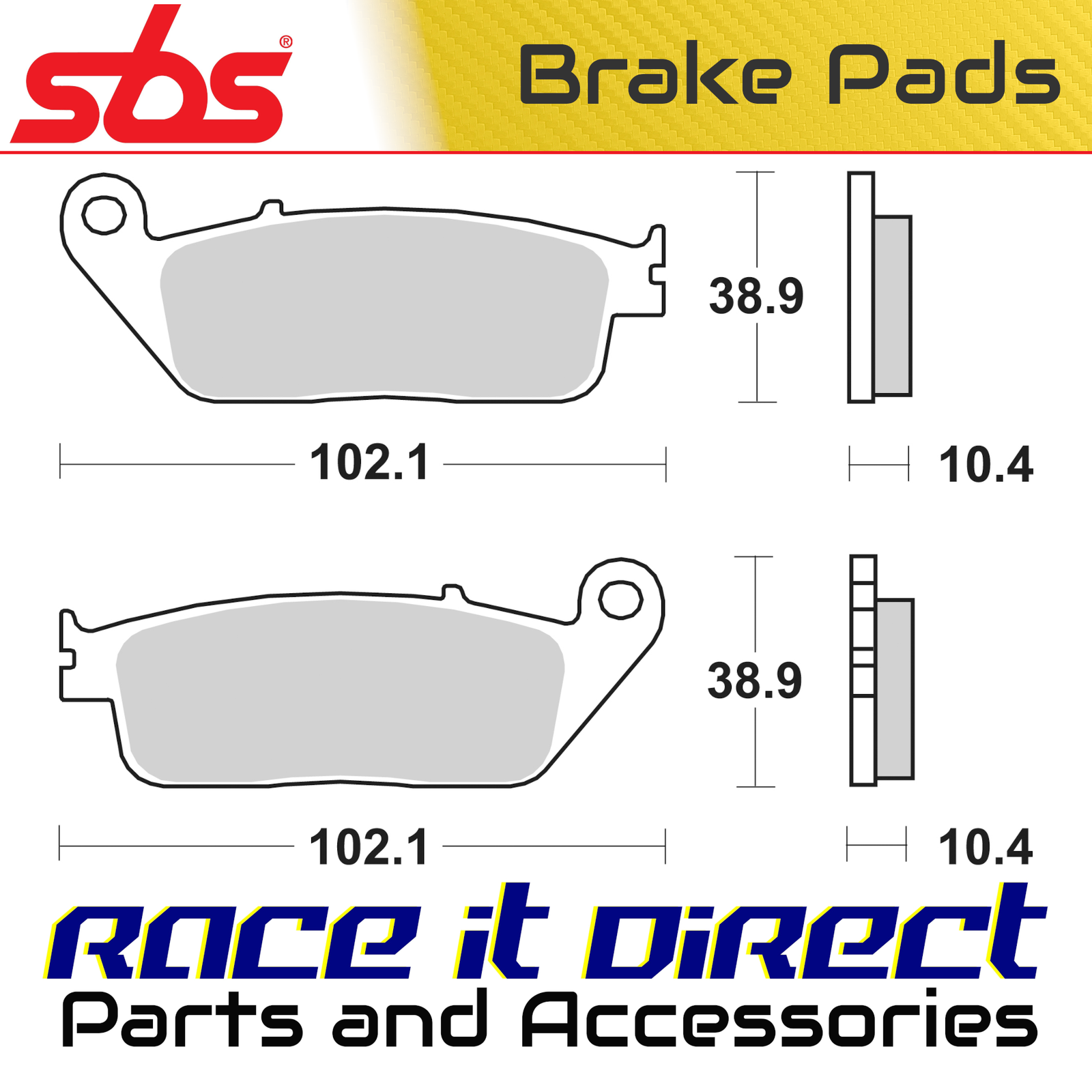Brake Pads for YAMAHA YP 250 R IRON MAX ABS 2016-2017 Front Scooter SBS
