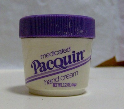 vintage 1970s PACQUIN Medicated Hand Cream plastic container SKIN CARE Pfizer