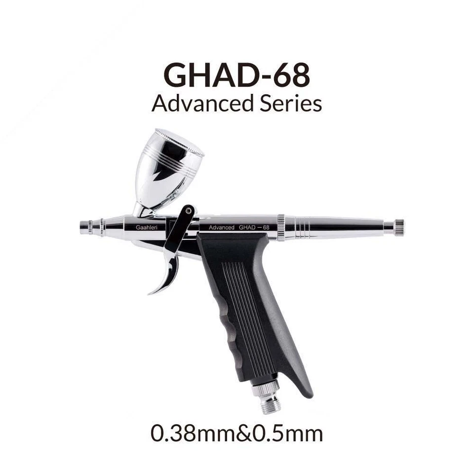 Gaahleri GHAD-68 Hybrid Trigger Airbrush 0,38/0,5 mm mit Pistolengriff 2in1 Set