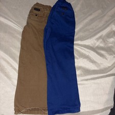 Janie And Jack Boys Size 5 Blue  Khaki Lot Good Condition Adjustable Waist