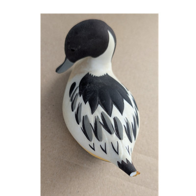 Arran Keramik Ente Ornament Figur schwarz-weiß Deko Sammlerstück