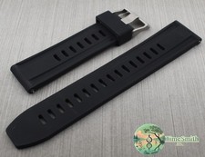 Cinturino in Gomma per Orologio da Polso Nero da 20mm Diver Subacqueo