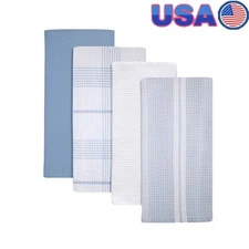 4 Pack Cotton Kitchen Towels Absorbent Fast Drying Oversized Machine Washable US