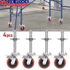 6in Adjustable Spindle Castors Scaffold Tower Wheels 4pcs Castors Load 500kg
