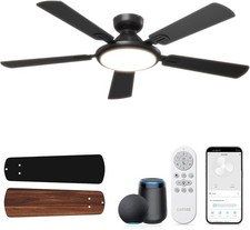 52" Ceiling Fan with Lights 5 Blade 6 Speeds w/ Remote App WiFi Reversible Motor