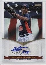 2012 USA Baseball National Team 15U Signatures 85/299 Solomon Bates #4 Auto 0o8n