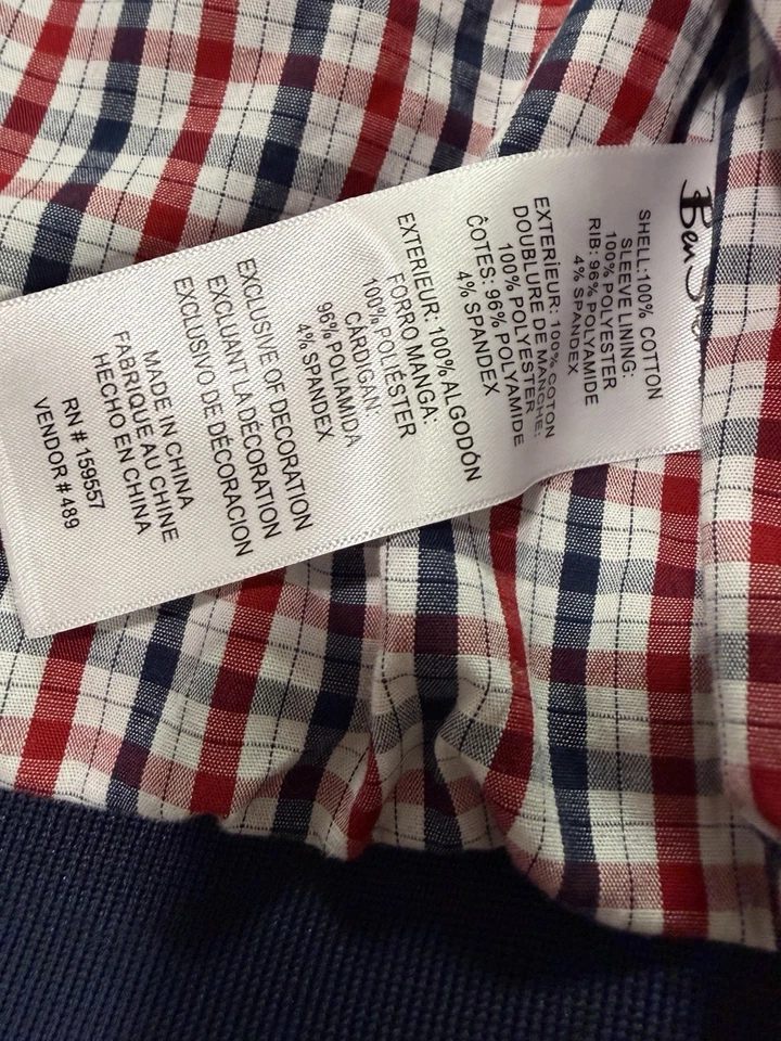 Куртка мужская Ben Sherman Mod Harrington размер Large темно-синяя клетка-бомбер - Изображение 4 из 4