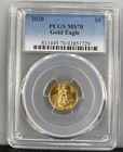 2020 US 1/10th ozt Gold $5 Eagle Coin PCGS MS70 L24512