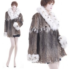 NEW Large Luxury Printed Real Fox Fur Jacket