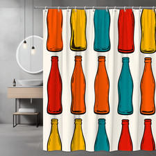 Colorful Bottles Shower Curtain - Fun, Decorative Bathroom Decor