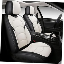 Full Coverage Car Seat Covers Universal Fit for Cars Full Set Black and White