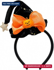 Halloween Witch Hat Headband Pumpkin Bow Star Hair Decor