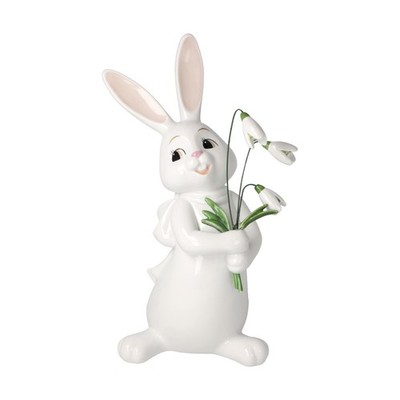 Goebel Hase Bunny  Snow White ''Welcome Spring'' m. Schneeglöckchen 30cm groß Neu