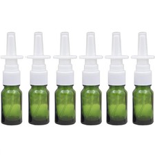 SYBL 6Pcs 10ml/0.34oz Glass Nasal Spray Bottles - Portable 10ml/0.34oz, Green 