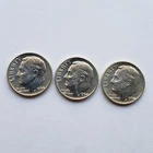 Lot of 3 1964 D Uncirculated Roosevelt Dimes - BU - 90% Silver