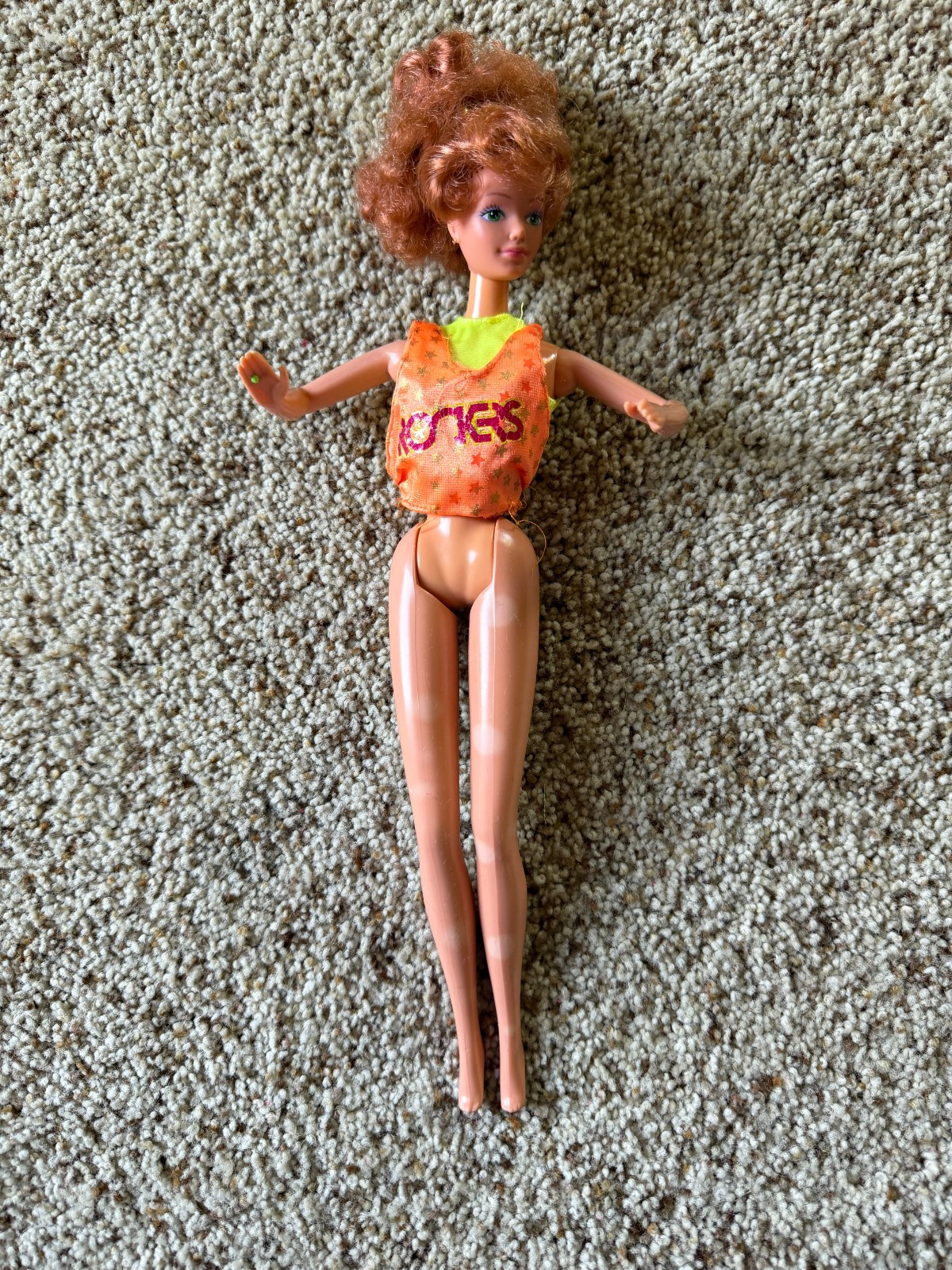 1986 Barbie and The Rockers Real Dancing Action Diva Red Curly Hair, incomplete