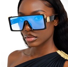 Women Oversized Retro Square Sunglasses Flat Top Lady Designer Vintage Big Large