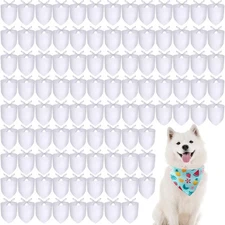 100 Pcs Sublimation Blank Dog Bandanas Heat Transfer Washable Triangle Scarf ...