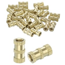 Knurled Insert Nuts, 50Pcs M4 x 12mm(L) x 6mm(OD) Thread Printing Brass Nuts