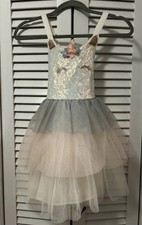 Pink Violet Unicorn Tutu Dress Sequin Tulle Party Dress Size 6x