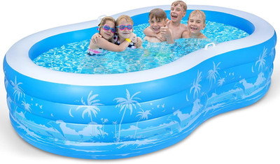 Inflatable Swimming Pool, 102  x 63  x27  Full-Sized Large Inflatable Pool with