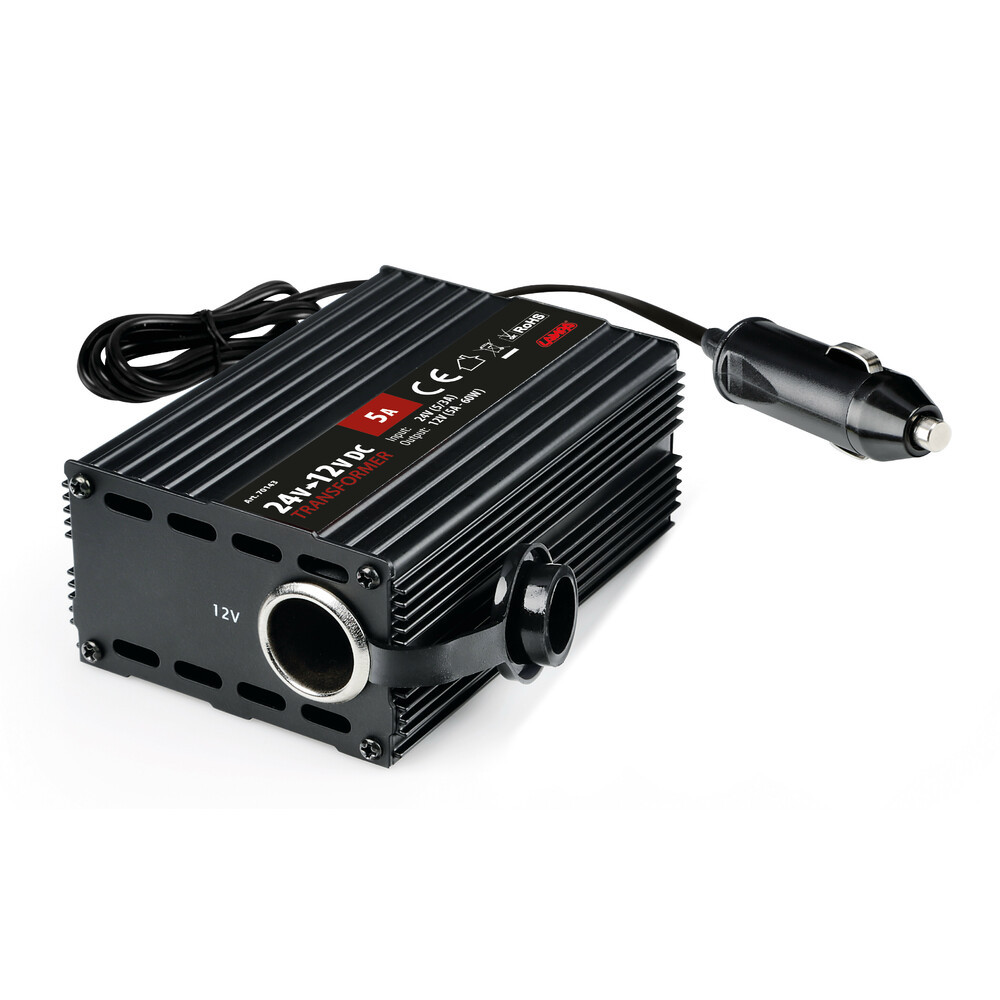 Trasformatore 24V-12V 5A con Presa Accendisigari | Camion e Camper
