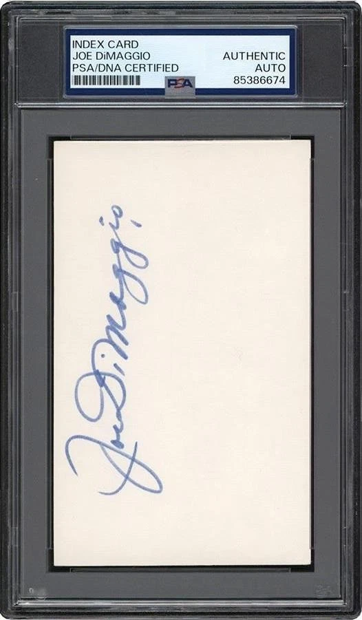 002, Joe DiMaggio HOF, Original Autograph, Index Card, Yankees, PSA/DNA - Image 2 of 4