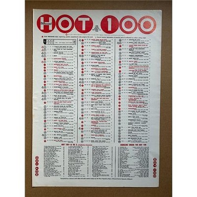 BILLBOARD HOT 100 CHART OCTOBER 25TH 1969  POSTER SIZED original USA singles cha