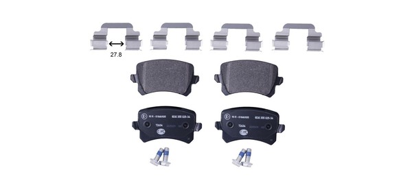 Hinterachse Hella 8DB 355 025-341 Bremsbelagsatz, Scheibenbremse FüR VW-image