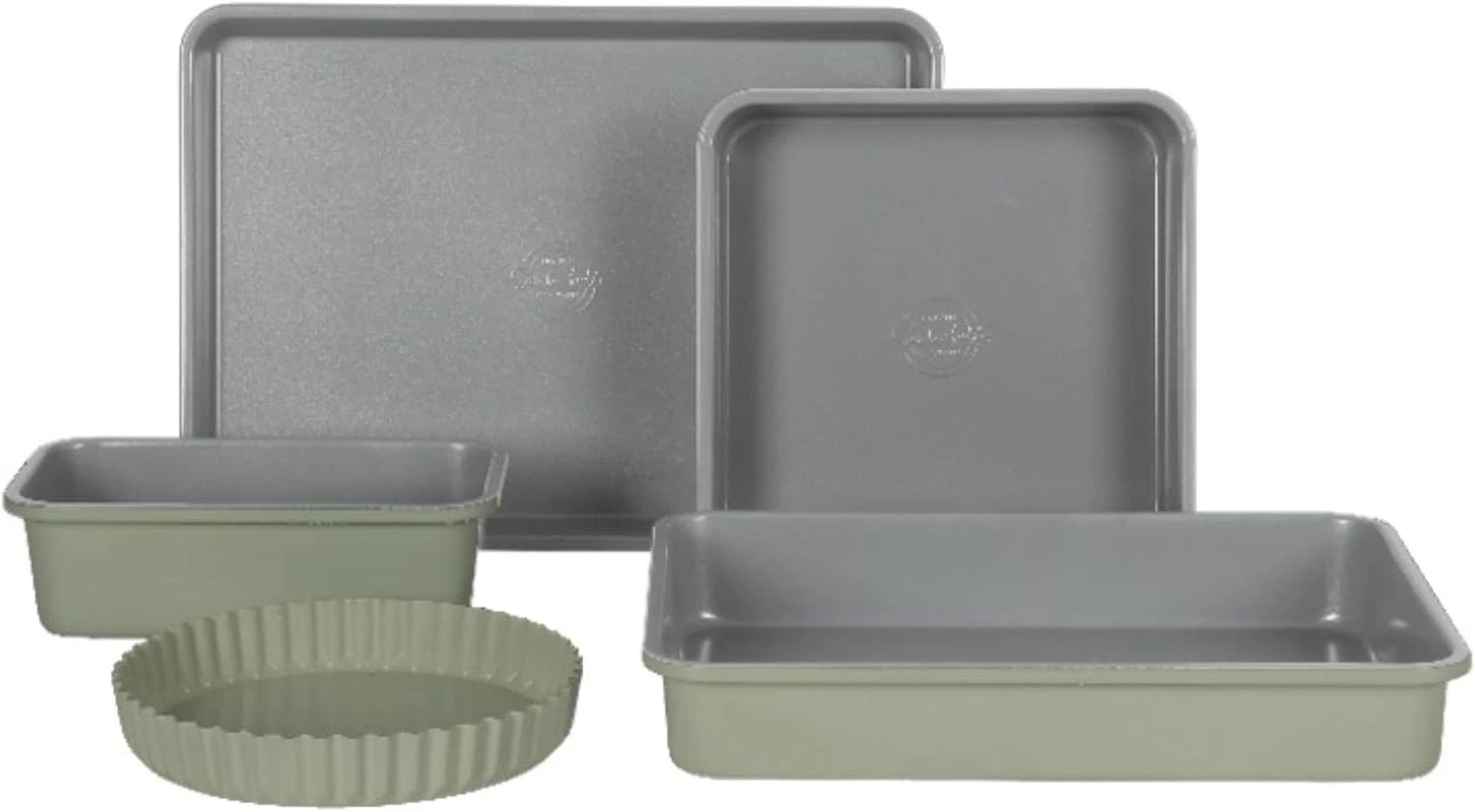 Sur La Table Kitchen Essential Carbon 5-Piece Bakeware Set, Juniper Green
