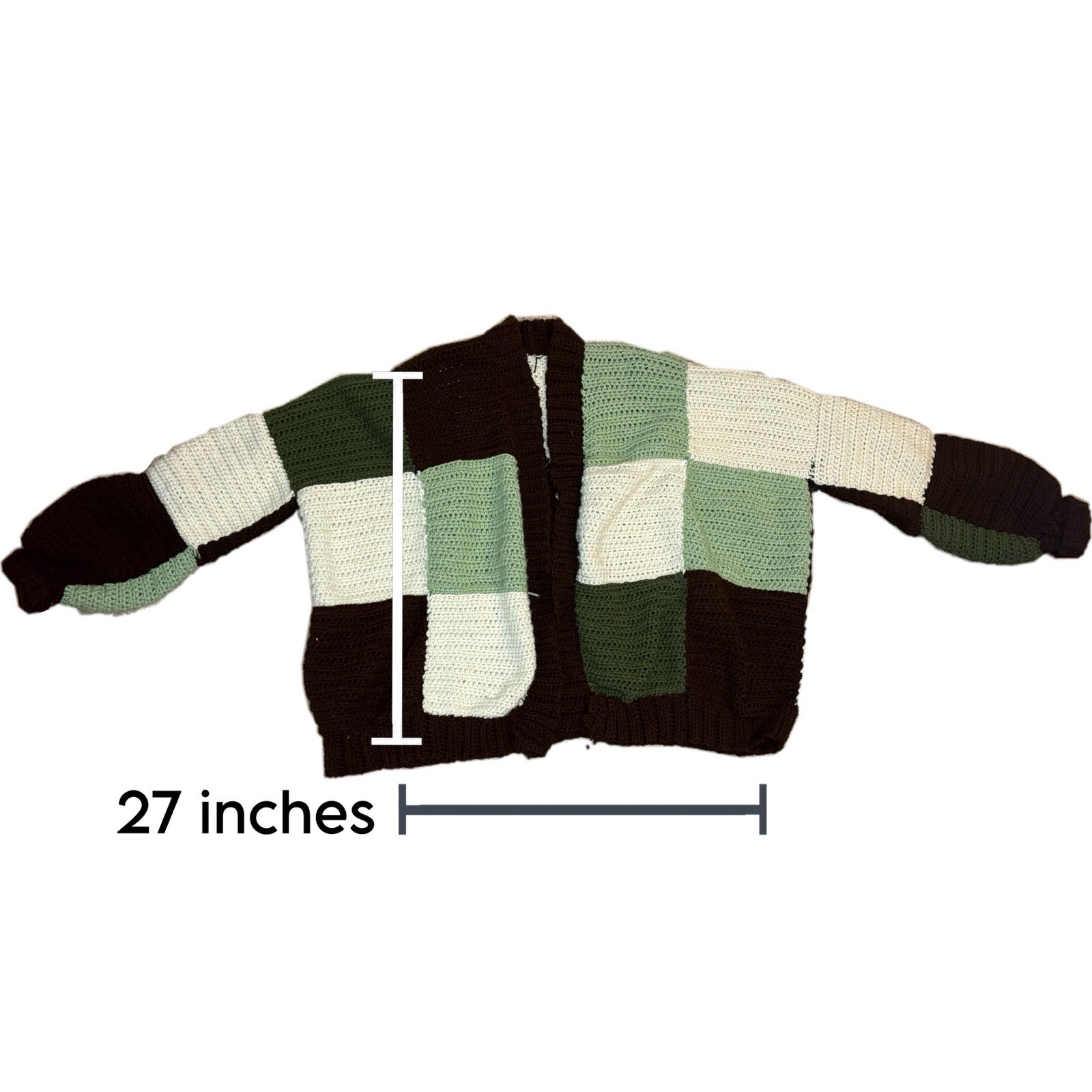 Handmade Oversized Crocheted Patchwork Cardigan - image 3