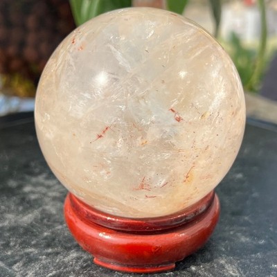 1.5LB Natural Yellow Phantom Quartz Sphere Crystal Ball Healing Decor