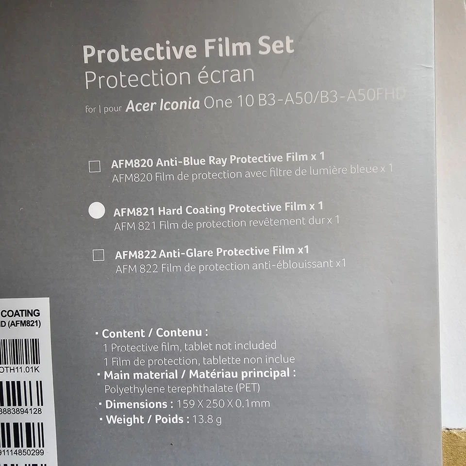 Acer Iconia One 10 Protective Film Screen Save B3-A50/B3-A50FHD AFM820 HARD COAT - Image 4 of 4