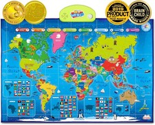 BEST LEARNING i-Poster My World Interactive Talking World Map Kids Ages 5-12