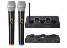 DIGITNOW!Portable Karaoke Microphone Mixer System Set, with Dual UHF Wireless