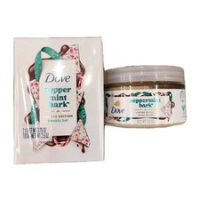Dove PEPPERMINT BARK 2pk Bar Soap and Body Scrub Christmas Holiday
