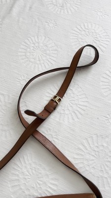 Vintage Yves Saint Laurent Leather Crossbody Bag YSL Logo Tan