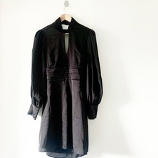 🌸 Trendyol open back satin dress Black size 14