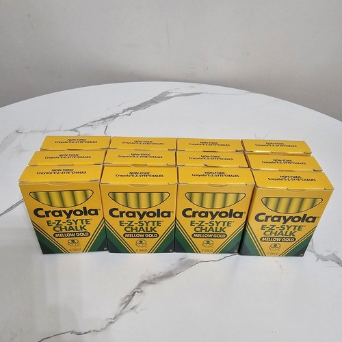 Binney & Smith 1988 12 Packs Crayola Mellow Gold E-Z-Syte Chalk 1420 Non Toxic - Picture 2 of 8