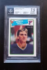 1988-89 O-Pee-Chee BRETT HULL #66 ROOKIE CARD BGS 7.5 NEAR MINT+